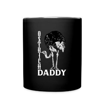 Straußenbesitzer - Straußen Papa - Tasse einfarbig - Schwarz - Vorne