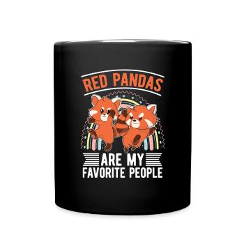 Cadeau animal chinois drôle de panda roux - Mug uni - noir - Devant