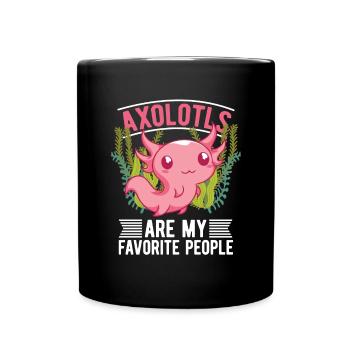 Schwanzlurch Salamander Geschenk Lustiges Axolotl - Tasse einfarbig - Schwarz - Vorne