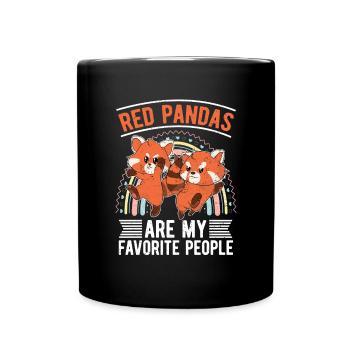 Red pandas are my favorite people panda - Full Colour Mug - black - Front