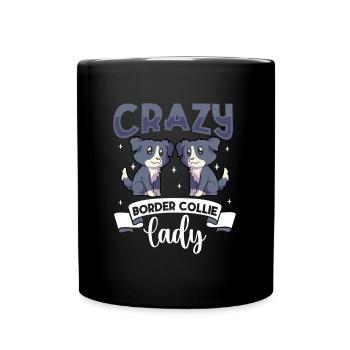 Crazy Border Collie Lady - Border Collie - Mug uni - noir - Devant