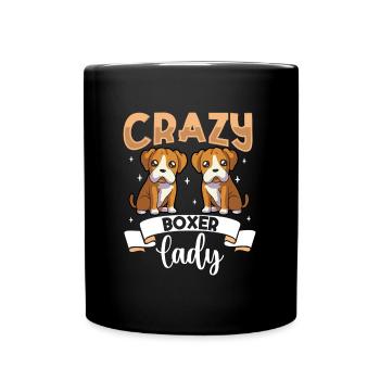 Crazy Boxer Lady - Boxer - Mug uni - noir - Devant