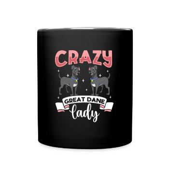 Crazy Great Dane Lady - Deutsche Dogge - Mug uni - noir - Devant