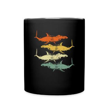 Requin-marteau rétro - Mug uni - noir - Devant