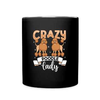 Crazy Poodle Lady - Pudel - Mug uni - noir - Devant