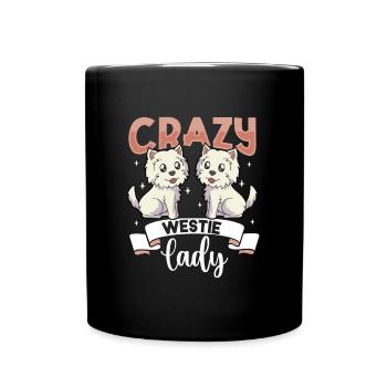Crazy Westie Lady - West Highland Terrier - Mug uni - noir - Devant