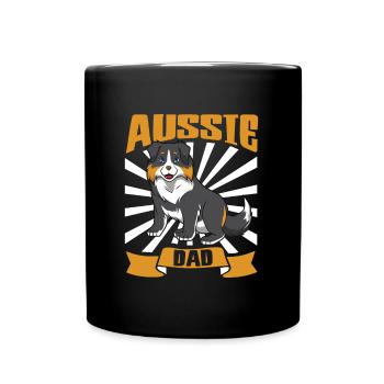 Aussie Dad - Australian Shepherd - Full Colour Mug - black - Front