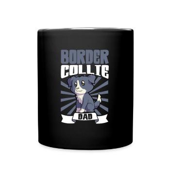 Border Collie Dad - Border Collie - Tasse einfarbig - Schwarz - Vorne