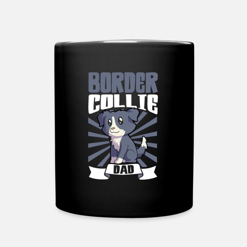 Border Collie Dad - Border Collie - Full Colour Mug - black