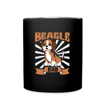 Beagle Dad - Beagle - Tasse einfarbig - Schwarz - Vorne