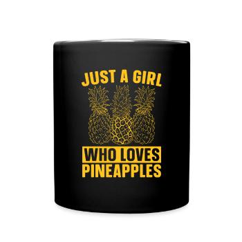 Tropische Frucht Obst Mädchen Geschenk Ananas - Tasse einfarbig - Schwarz - Vorne