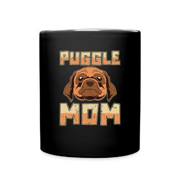 Puggle Maman Chiens Cadeau de fête des mères Puggle - Mug uni - noir - Devant