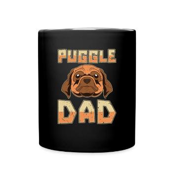Puggle Papa Chiens Cadeau de fête des pères Puggle - Mug uni - noir - Devant