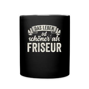 Lustige Friseur Frisör Haare Stylist Salon - Tasse einfarbig - Schwarz - Vorne
