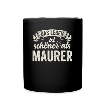 Maurer Bauarbeiter Baustell Ziegelstein Handwerker - Tasse einfarbig - Schwarz - Vorne