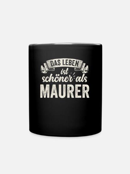 Maurer Bauarbeiter Baustell Ziegelstein Handwerker - Tasse einfarbig - Schwarz