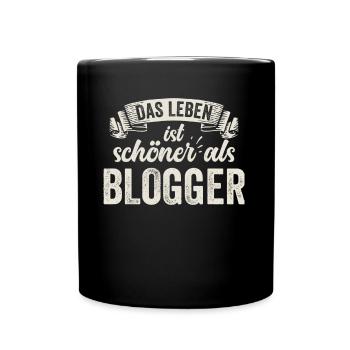 Lustige Blogger Social Media Internet Bloggen - Tasse einfarbig - Schwarz - Vorne