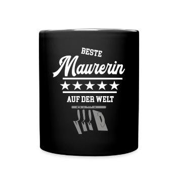 Beste Maurerin weltbeste Betonbauerin Meisterin - Tasse einfarbig - Schwarz - Vorne