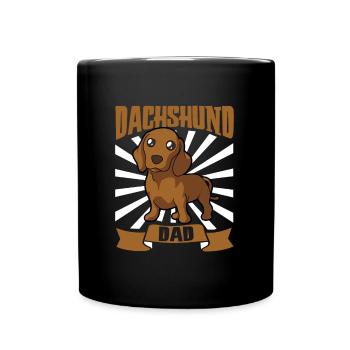 Dachshund Dad - Dackel - Tasse einfarbig - Schwarz - Vorne