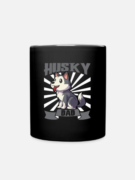 Husky Dad - Siberian Husky - Tasse einfarbig - Schwarz