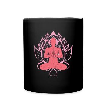 Lotus Blüte Zen Buddhismus Yogi Geschenk Yoga - Tasse einfarbig - Schwarz - Vorne