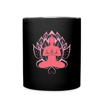 Zen Buddhist Spiritueller Yogi Geschenk Lotus Yoga - Tasse einfarbig - Schwarz - Vorne