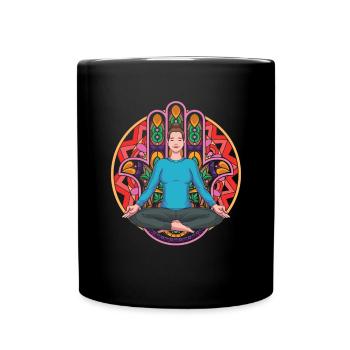 Colorful Mandala Yogi Gift Yoga - Full Colour Mug - black - Front