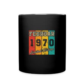 Birthday: February 1970 - Limited Edition Retro - Full Colour Mug - black - Front