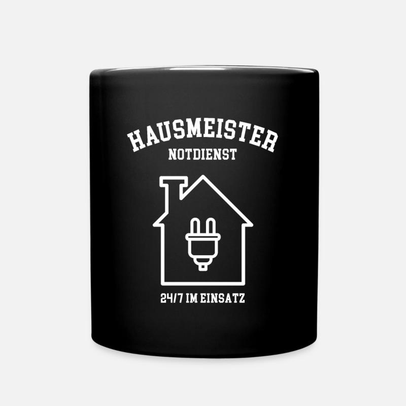 Hausmeister Notdienst 24/7 Im Einsatz Hauswart - Tasse einfarbig - Schwarz