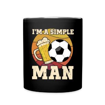 Beer Football I'm a Simple Man Football and Beer - Full Colour Mug - black - Front