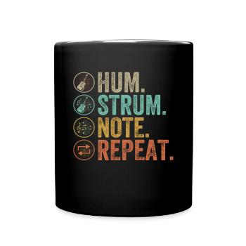 Hum Strum Note Repeat Gitarre Songwriter Komponist - Tasse einfarbig - Schwarz - Vorne