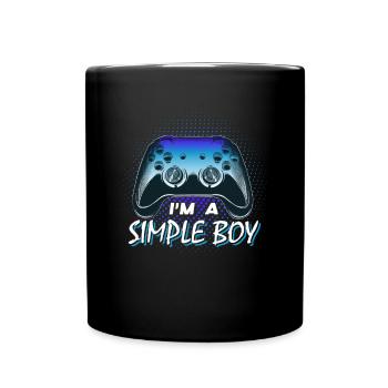 Simple Boy Gamer Junge Zocker Jungen Gaming - Tasse einfarbig - Schwarz - Vorne