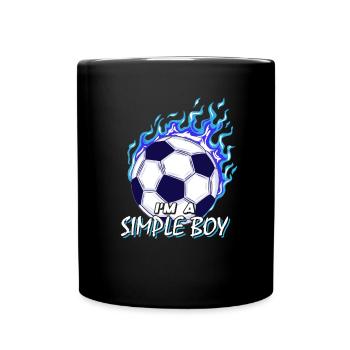 Simple Boy Soccer Young Soccer Boy Soccer - Full Colour Mug - black - Front