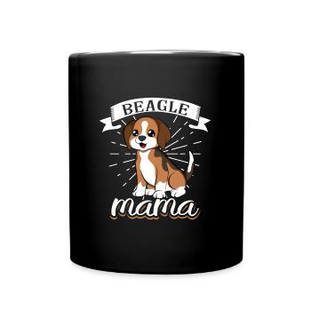 Beagle Mama - Beagle - Tasse einfarbig - Schwarz - Vorne