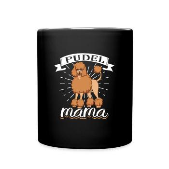 Pudel Mama - Pudel - Tasse einfarbig - Schwarz - Vorne