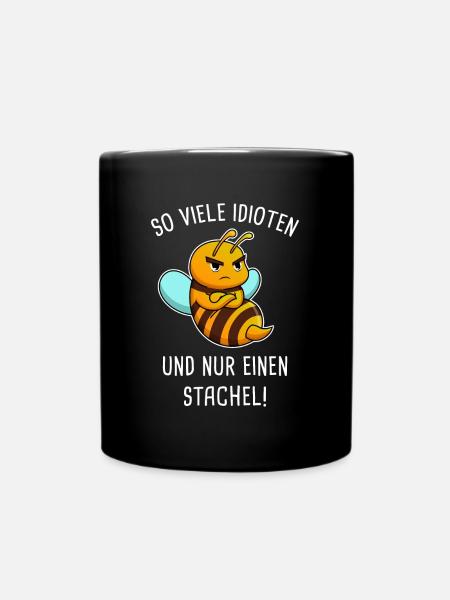 So Viele Idioten Und Nur einen Stachel Imker Biene - Tasse einfarbig - Schwarz