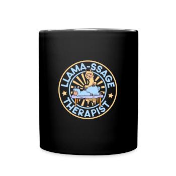 Lama-ssage Thérapeute - Llama Masseur - Mug uni - noir - Devant