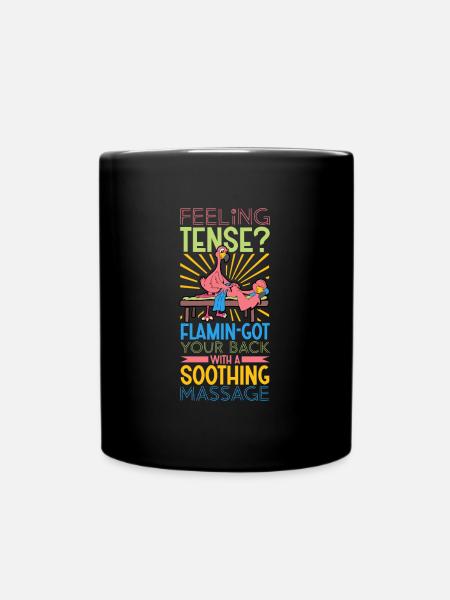 Flamingo est masseur - Mug uni - noir