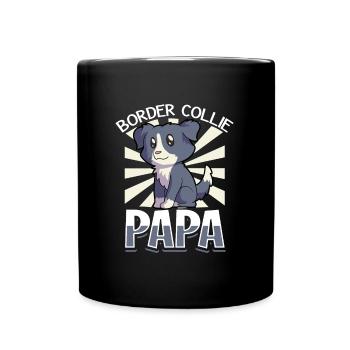 Border Collie Papa - Border Collie - Tasse einfarbig - Schwarz - Vorne