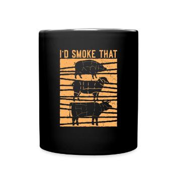 Je grillerais le cadeau drôle de grillades - Mug uni - noir - Devant