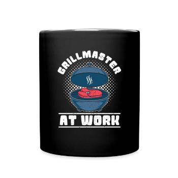 Maître grillade au travail BBQ Grillades amusantes - Mug uni - noir - Devant