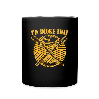 I Would Grill BBQ Gift Steak Grill - Full Colour Mug - black - Front