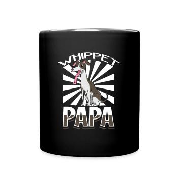 Whippet Papa - Whippet - Tasse einfarbig - Schwarz - Vorne