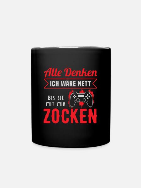 Controller Videospiel Gamer Computerspiel Zocken - Tasse einfarbig - Schwarz