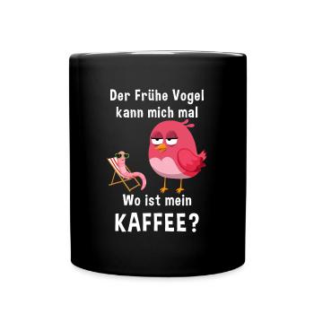 Kaffee Zubehör Koffein Getränk Wachmacher Kaffee - Tasse einfarbig - Schwarz - Vorne