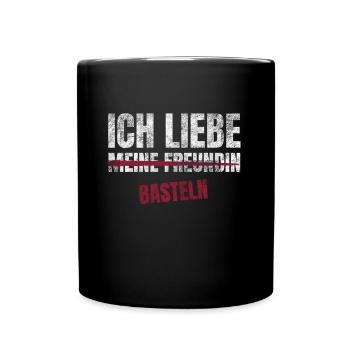Basteln Ich Liebe Zeitvertreib Hobby - Tasse einfarbig - Schwarz - Vorne