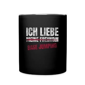 Base Jumping Ich Liebe Zeitvertreib Hobby - Tasse einfarbig - Schwarz - Vorne