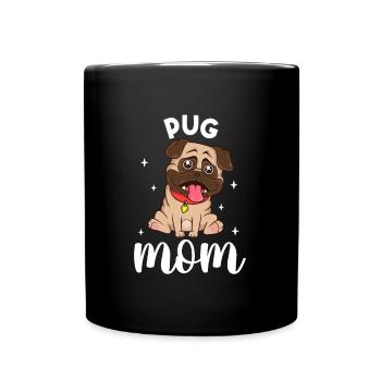 Pug Mom - Mops - Full Colour Mug - black - Front