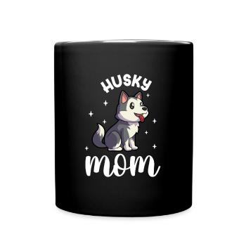 Maman husky - Husky sibérien - Mug uni - noir - Devant