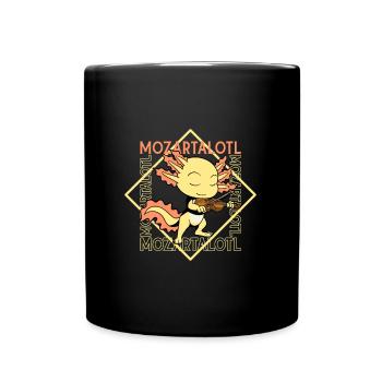Mozartalotl - Axolotl an der Geige - Tasse einfarbig - Schwarz - Vorne